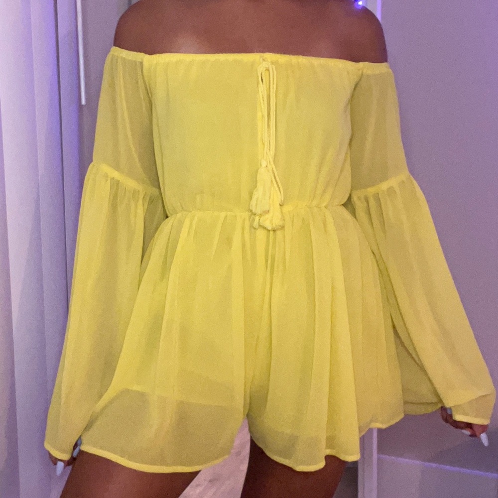Pretty Little Thing Bright Yellow Romper